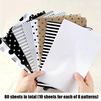 1/2Packs 80pcs Per Pack 5.5x8.3Inches Wrapping Papers Retro Multicolor Print Tissue Paper Bookmark Gift Wrapping Papers Floral Gift Packaging Material