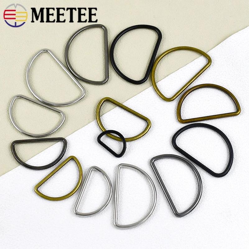Meetee 20 Stück 15-50mm Metall D-Ring Schnalle Rucksackgurt Verschluss Schuhe Kleidung Verstellschnallen Gurtbandschlaufe Verschlüsse Zubehör