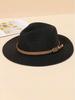 Women Wide Brim Straw Sun Hat With Belt Buckle Beach Summer Hat