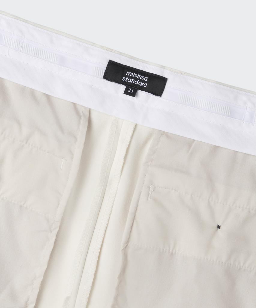 Musinsa Standard Semi-Wide Hidden Elastic Waist Slacks [Cream]
