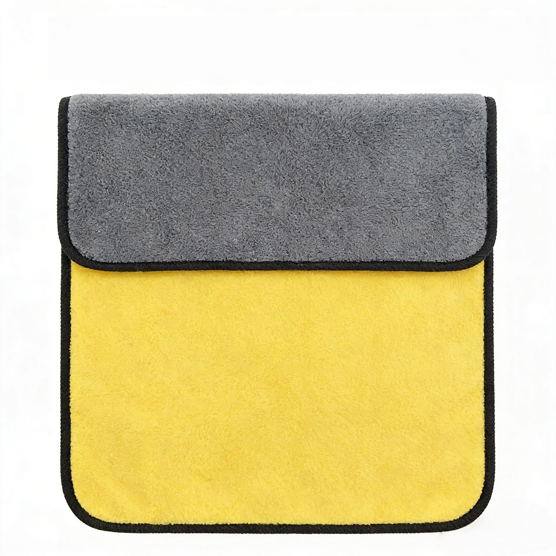 

Thickened Lint-Free Car Interior Cleaning Towel - Absorbent Glass & Interior Wipe Yellow Gray 25x25