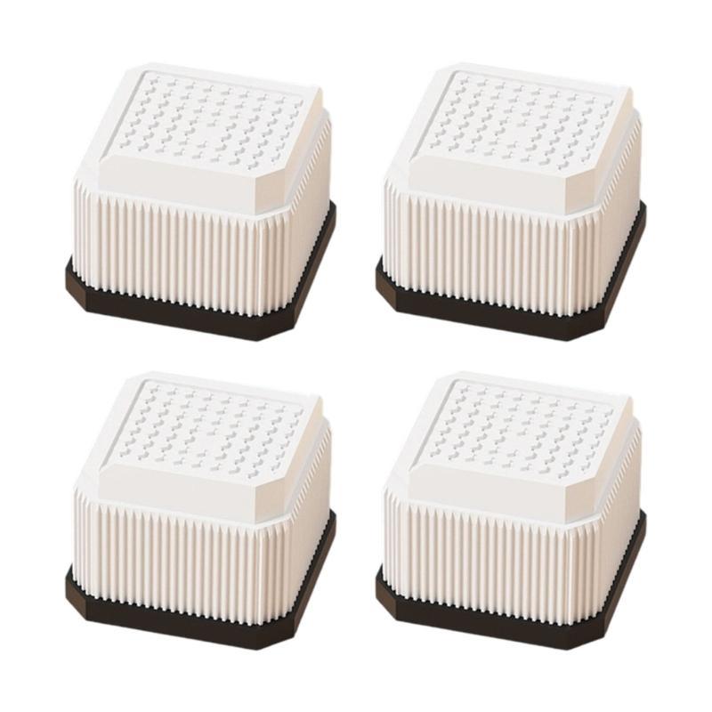 

652F 4pack Furniture Leg Elevators Nonslip Moisture Resistant Sofa Chair Risers For Home Storage Solution Height 5.1cm білий