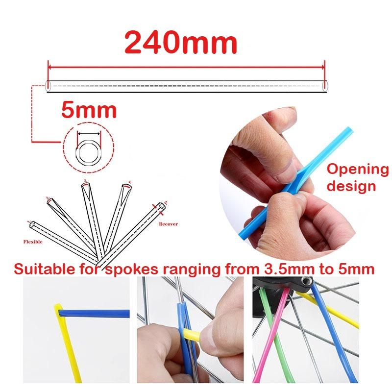 72Pcs Bicycle Off-road Motorcycle Steel Wheel Hub Universal Color Spoke Sleeve Mountain Bike Casing Spoke Retrofit Decoration