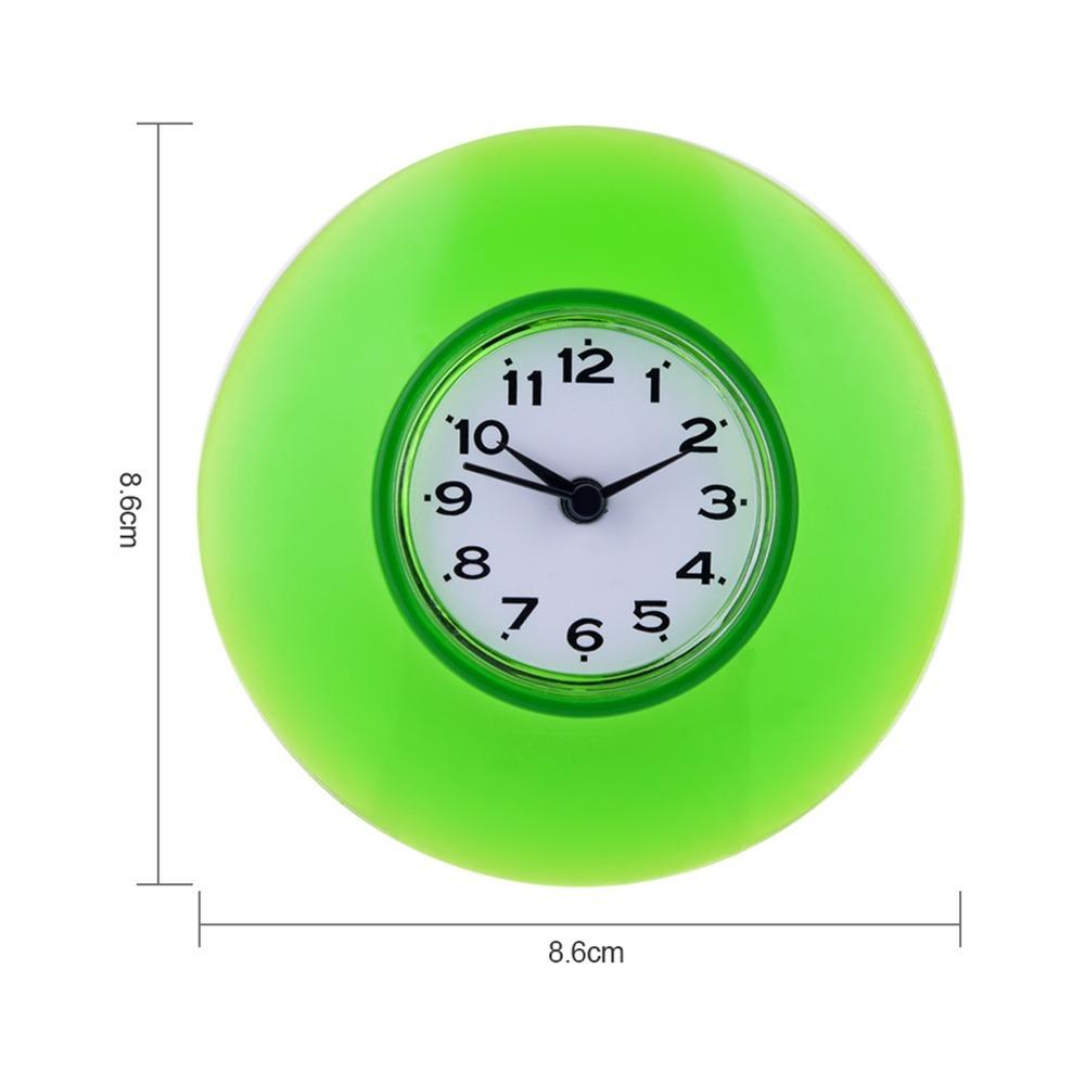 silicone Suction Cup Clock Clear Mirror Bathroom Clock Decoration Mirror Display Clock Sauna