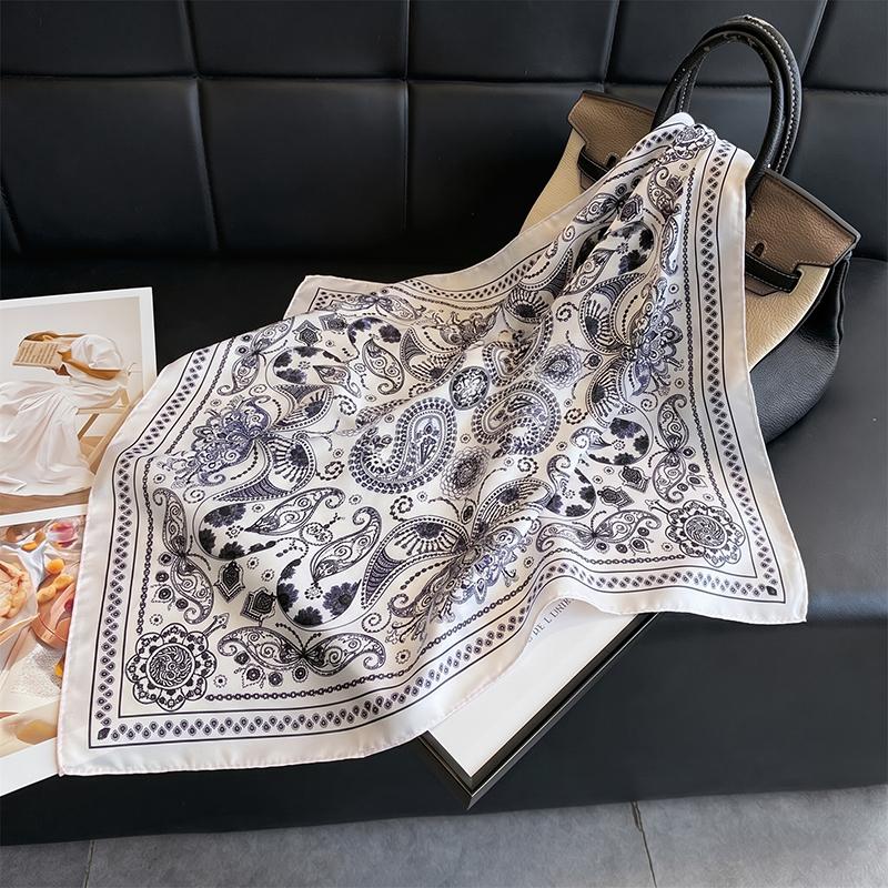 Female Scarf Head Wrap Turban Hijab Square Luxury Fashion Headscarf Shawl Bandana Neckerchief Headband Windproof Print Wraps