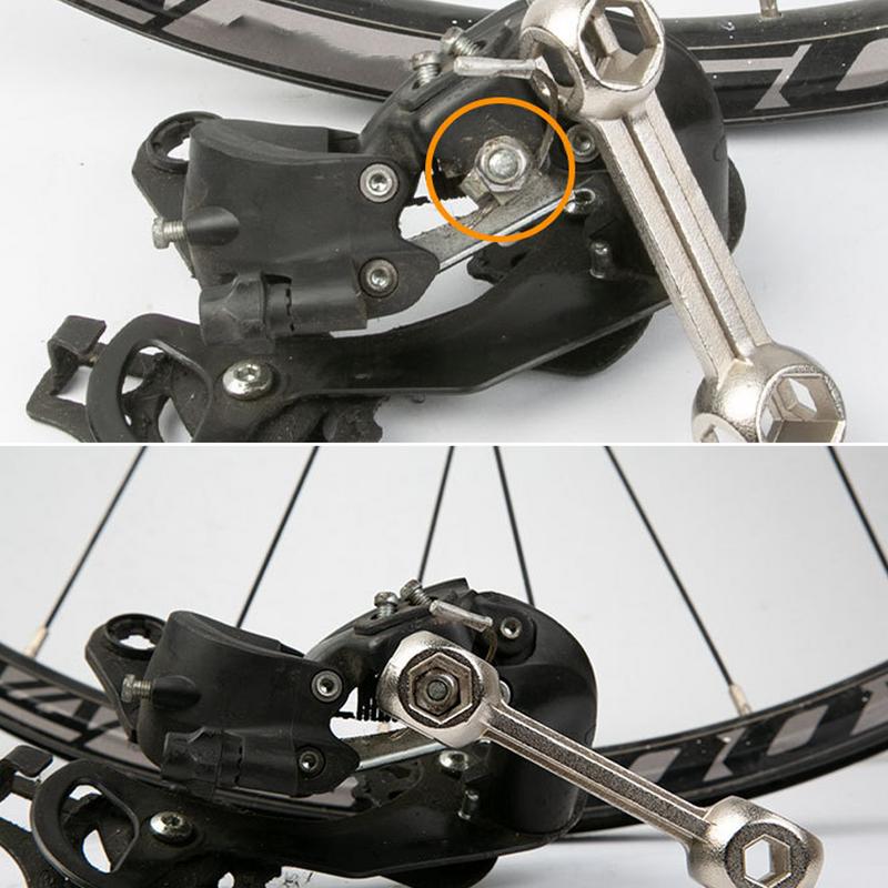 Cycling Tire Inflator Cycling Tire Repair Tool Kit Multi-Function Hexagonal Road Cycling Wheel Chain Cutter Ratchet Wrench Kit