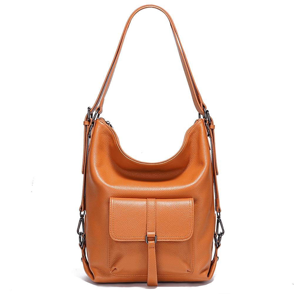 Zency Стильная женская сумка через плечо из натуральной кожи Рюкзак большой емкости — фото 8