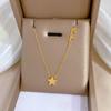 Hot Selling Statement Gold Stainless Steel Heart Butterfly Pendant Necklace Women Non Tarnish Pendant Necklace Jewelry