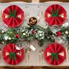 Christmas Napkin Rings Set of 6 Green Bow Design Velvet Napkin Rings for Birthday Parties Anniversary Dinner and Wedding Table DecorationAPTWOW