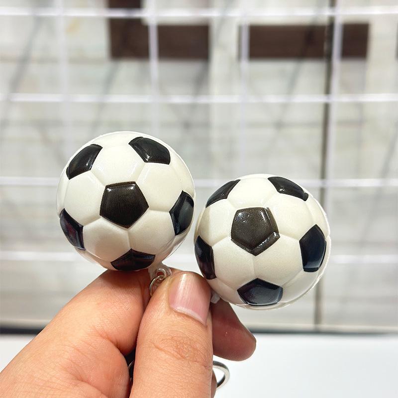 PU Material 4.0CM Soccer Ball Keychain Solid Bouncing Stress Relief Toy Gift for Fans