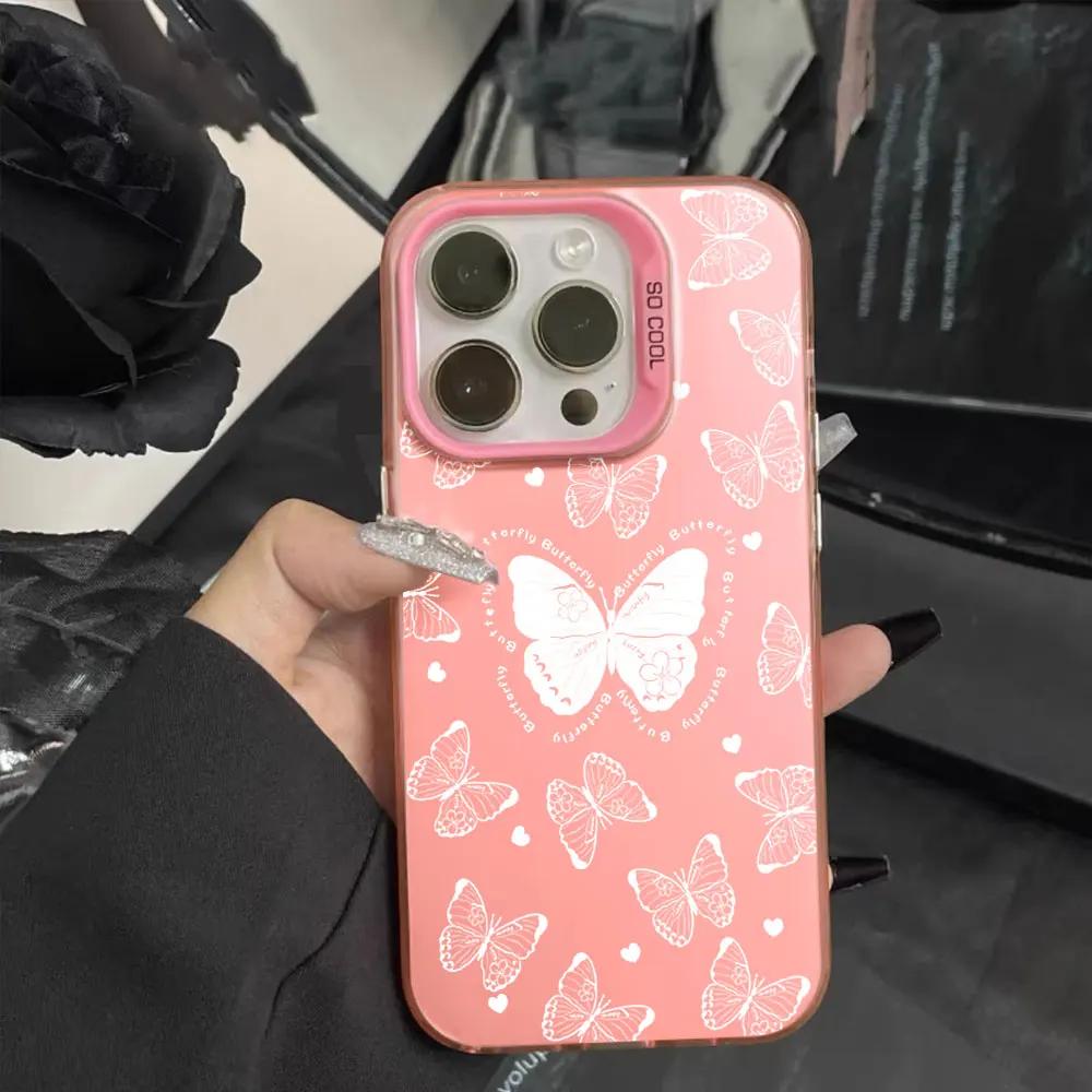 For Realme C65 C67 4G 5G C61 C63 C55 C51 C53 C11 C12 C15 C17 C21Y C25Y C25S C30S V50S P1 Pro Case Shockproof IMD Cover Butterfly
