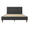 Solid Wood Slatted Frame Bed Upholstered Bed Double with Frame 140x200cm Flat Headboard for Adults & Young People (Mattress Not Included) Children