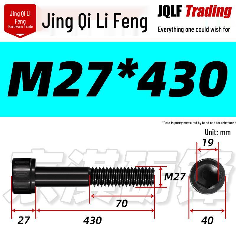 M20-M27 High Strength Blackened Hex Socket Head Cap Screw with Knurled Cylindrical Half Thread