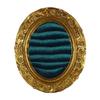 Ring Display Tray with Multiple Horizontal Slots, Ornate Oval Scrollwork Frame and Flat Base for Tabletop Presentation