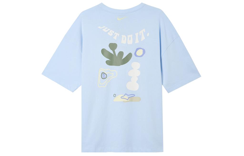 Nike Women'ss Retro Hand-Drawn Drop Shoulder T-Shirt Blue DX6150-441