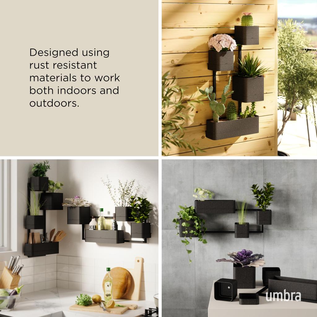 Umbra Cubico Wall Black [Official] Planter,