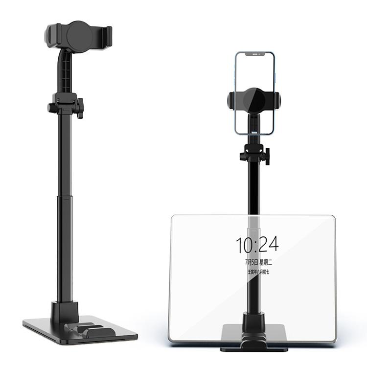 

CCT13 Retractable Phone Holder with 360-Degree Rotating Clamp Anti-Slip Metal Tablets Stand Base for Live Streaming A