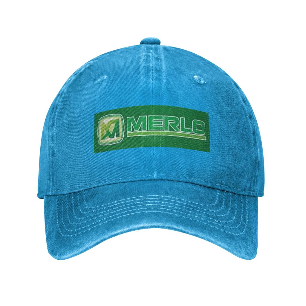 Merlo Logo Gewaschene Denim Kappe Lässige Baseballkappen Verstellbarer Hut Sommer Unisex Baseballkappen