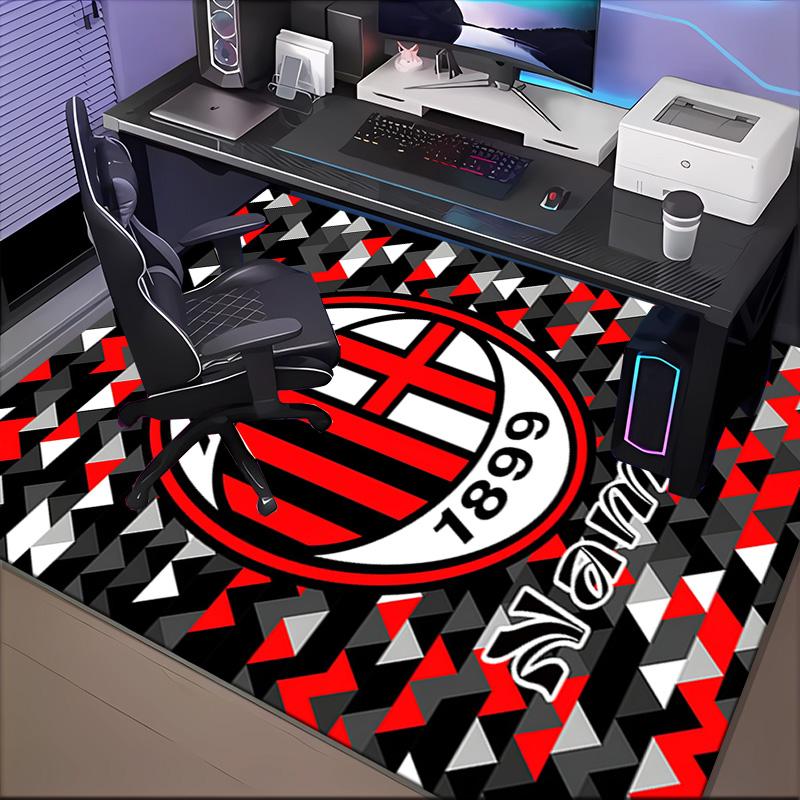 Custom Name AC-Milan Emblem Rug Game Carpet, Floor Mat for Bedroom Living Room Entryway Rug, Home Decor Idea Gift for Christmas Birthday