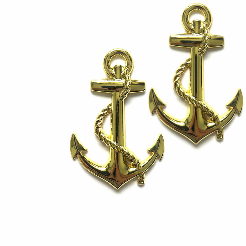 3D Metal Personality Car Stickers Boat Anchor Hooks Navy Emblem Grill Cross Badge Pirate Ship Car Body Sticker