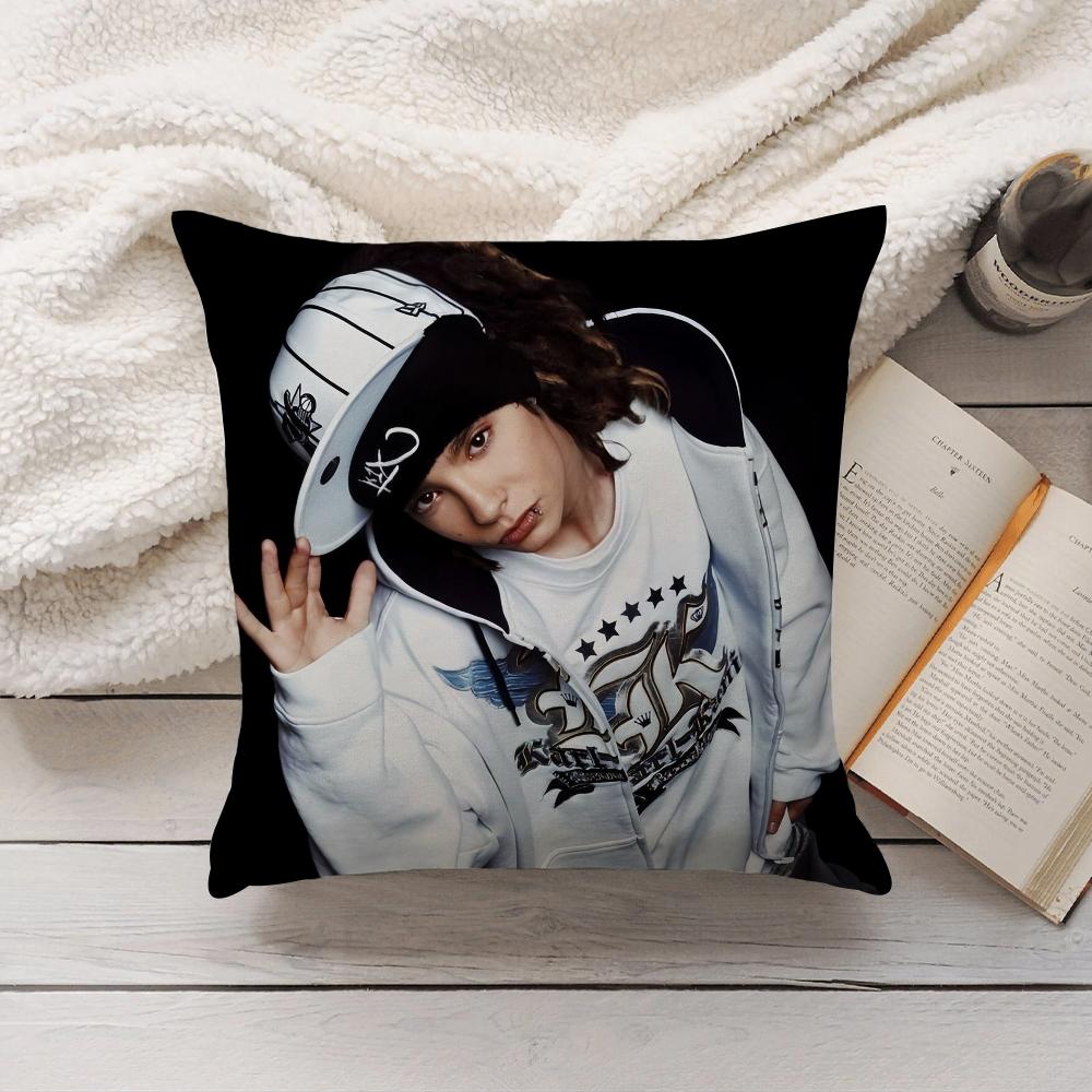 Federa Cuscino Cantante Tom Kaulitz Copricuscino Decorazione per la Casa Adatto per Camera da Letto Auto Ufficio Divano