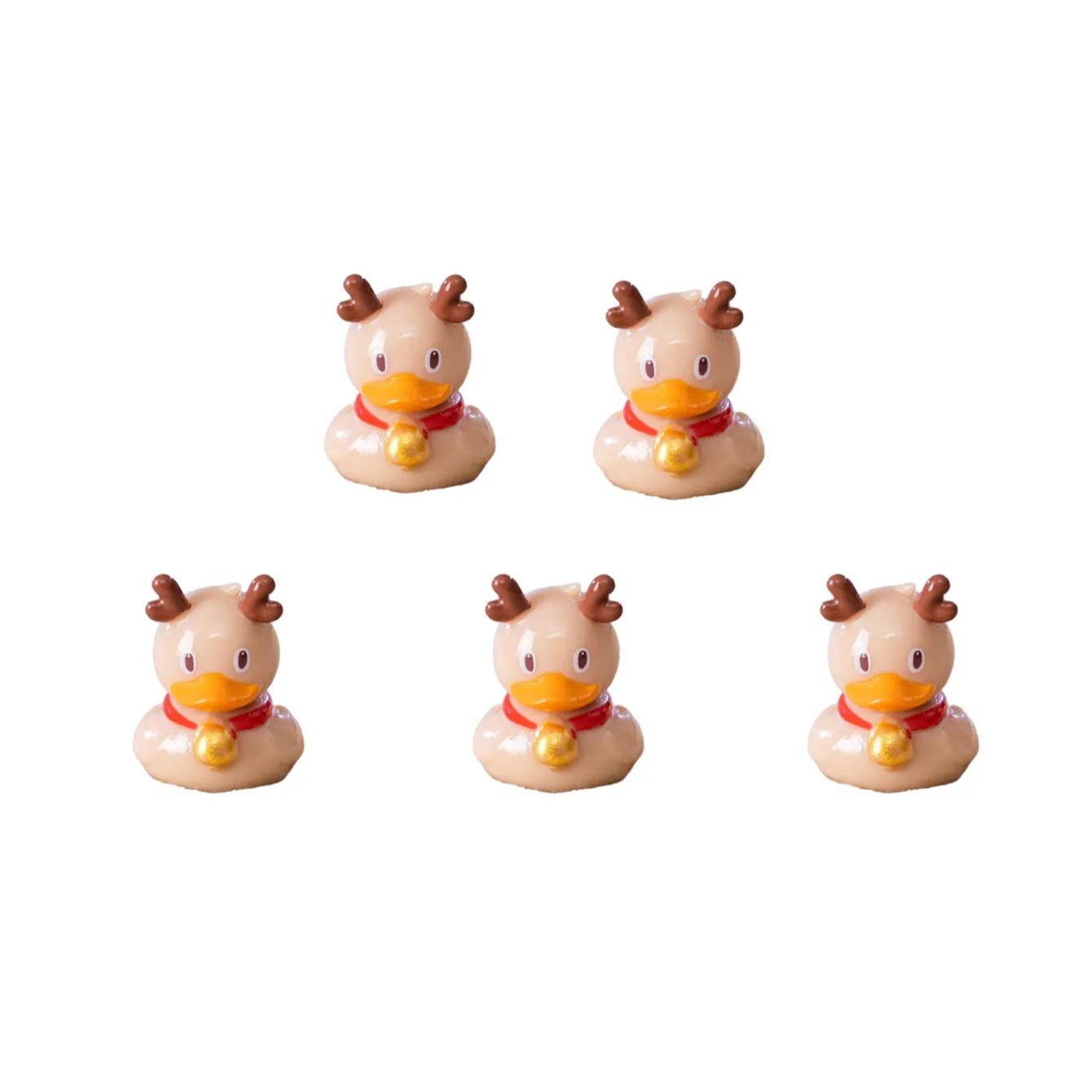 

5/10PCS Christmas Reindeer Ducks Figurines Mini Ornaments Ideal For Xmas Tree Fairy Garden Holiday Gif