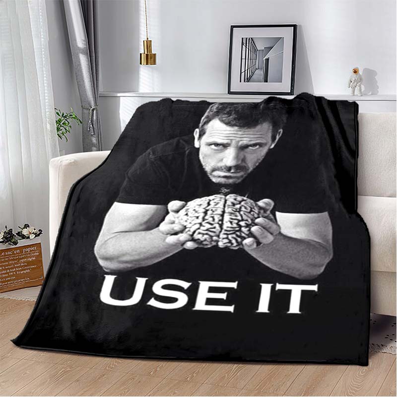 Dr. House Print Soft Flannel Throw Blanket Lightweight Warm SofaCouch Bed Home Decor Cover For Movie Fans