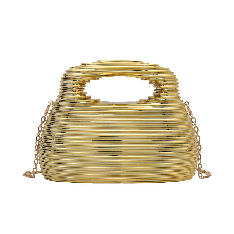 

Персонализированная акриловая сумка женская 2025 новая европейская и американская модная гофрированная сумочка ins интернет-знаменитость цепочка сумка-мессенджер вечерняя сумка золотой