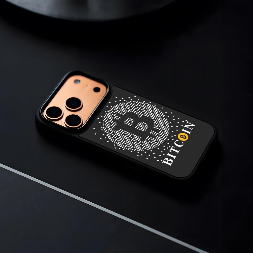 

Bitcoin Cryptocurrency Btc Phone Case For IPhone 17 16 15 14 13 12 Pro Max Plus Black Frame Hard Shell iPhone 14 Plus