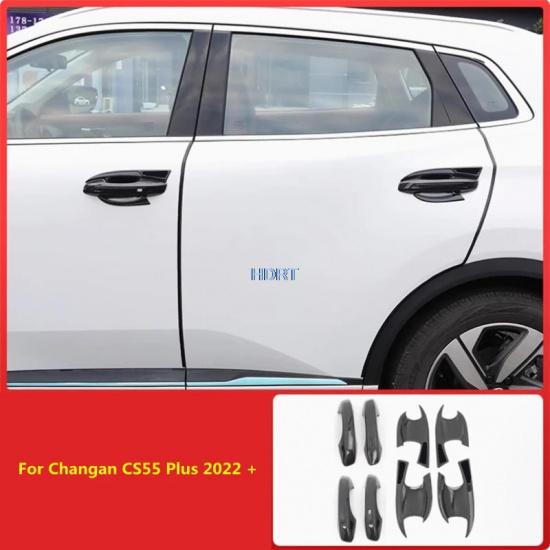 For Changan CS55 Plus  + Car Style Side Door Handle Cover Gate Bowl Frame Protector Decoration Accessories Exterior Sticker