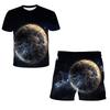 Sommer Neu Weltraum Planet Muster 3D Druck Trainingsanzüge Herren Damen Kurzarm T-Shirt Shorts Sets 2 Stück Sportanzüge Herrenbekleidung