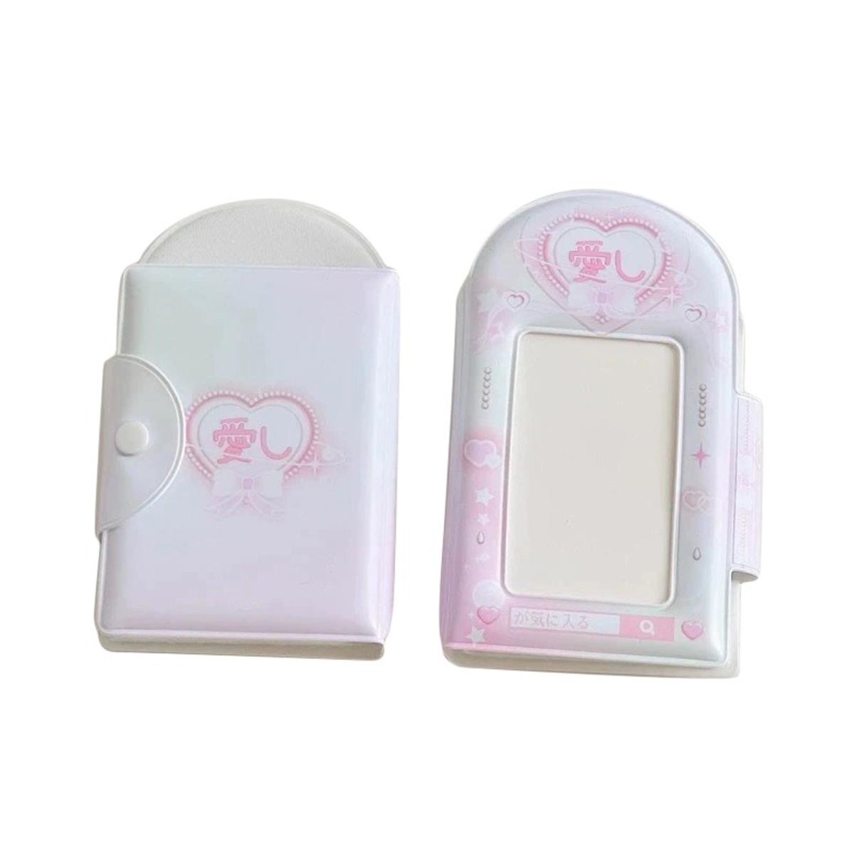 

3-дюймовый альбом для фотографий с 32 слотами, коллекционная книга, держатель для фотокарточек, держатель для карт, милый квадратный альбом с вырезами в стиле INS, мультяшный альбом, папка для карточек love розовый