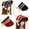 Lace Trim Bonnet Hat for Women Cosplay Event Victorian Cocktail Hat For Teens Teaparty Cocktail Dressingup Headwear