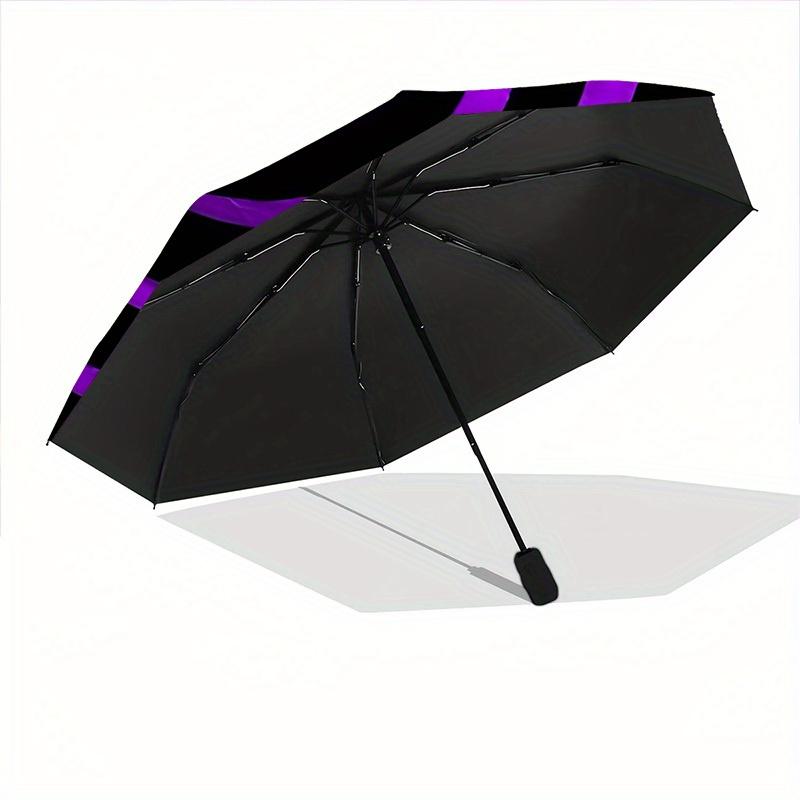 1pc Hypnotic Spiral Automatic Folding Umbrella, Portable & Foldable Design with 8 Ribs, Casual Outdoor Accessory Halloween and Christmas gif