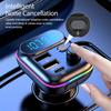 Auto Bluetooth 5.0 FM-Transmitter PD Typ-C Dual USB 3.1A Buntes Umgebungslicht Freisprecheinrichtung MP3-Modulator-Player