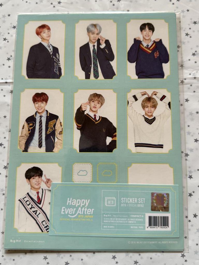[USED] BTS Sticker Set (4 Types) Happy Eva (Japan/Korea) Magic Shop BEGINS