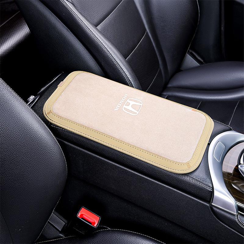 Suede Leather Car Armrest Box Pad Car Armrest Mat Car Accessories For Honda Mugen Jazz Insight Freed Fit CRV Civic Accord City akx256