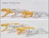Moderne Abstrakte Gold Panther Skulptur Geometrische Harz Leopard Statue Wildtier Dekor Geschenk Handwerk Ornament Zubehör Einrichtung