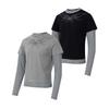 Magic Bear Vintage American Style Long Sleeve T-Shirt Mock Two-Piece Slim Fit Crew Neck Top Teens