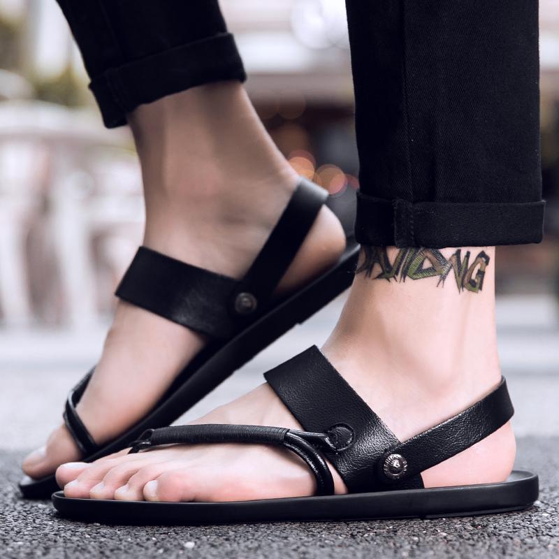 Fashion Men Sandals Casual Men Flat Sandals Outdoor Beach Water Shoes For Men Fashion House Flats Non Slip Ankle Wrap Shoes
