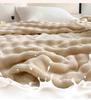 Luxurious Heavyweight Rabbit Fur Plush Blanket - Coral Fleece for Bed, Sofa, or Nap; Perfect for Winter.
