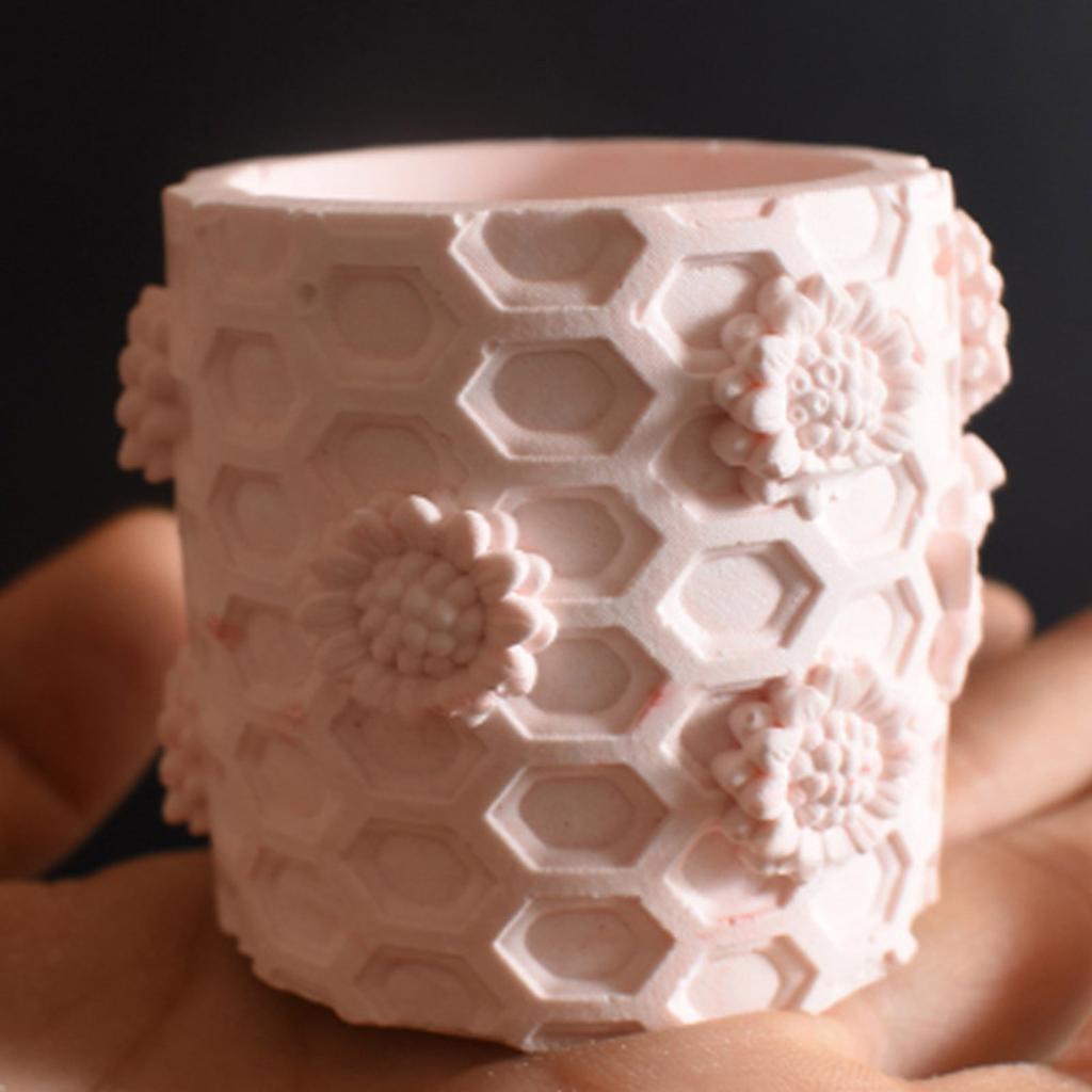 Creative Silicone Mold Honeycomb Theme Storage Box Moulds Candle Cup Moulds Suitable for Hand-Making Candle Cups