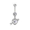 Gaibei Trendy Moon & Heart Navel Ring Jewelry