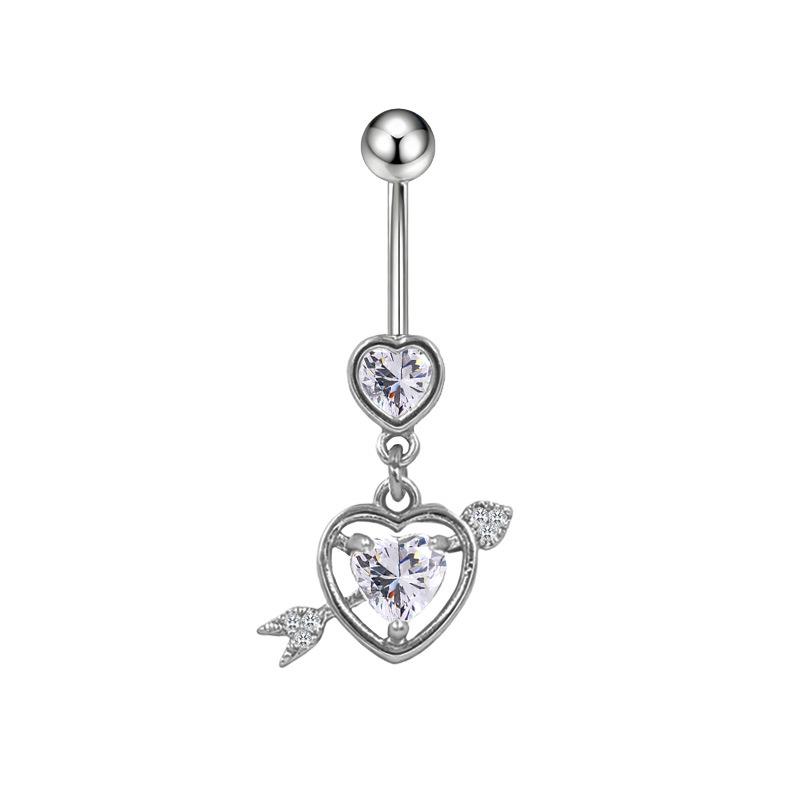 Gaibei Trendy Moon & Heart Navel Ring Jewelry