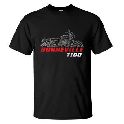 2025 Summer New Men T Shirt Casual T-shirt Triumphs Bonneville T100 Graphic Summer Short Sleeves Cotton Cool Tee