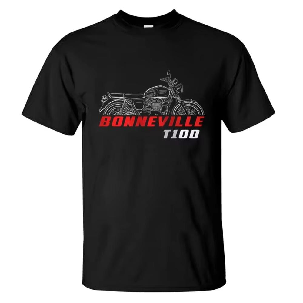 

2025 Summer new Men T Shirt Casual T-shirt Triumphs Bonneville T100 Graphic Summer Short Sleeves Cotton Cool Tee 4XL