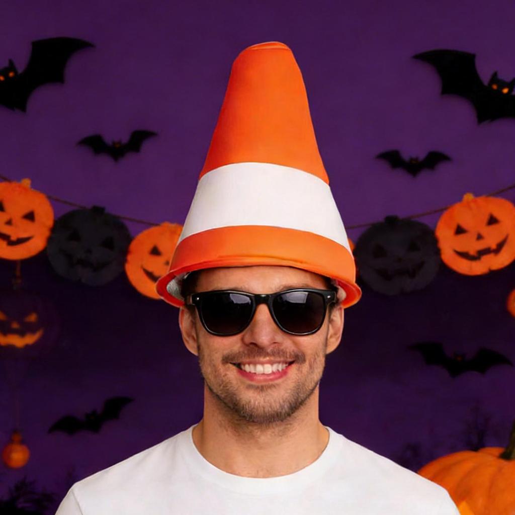 Traffic Cone Hat Novelty Costume Accessory for Role Play Stage Performance Party