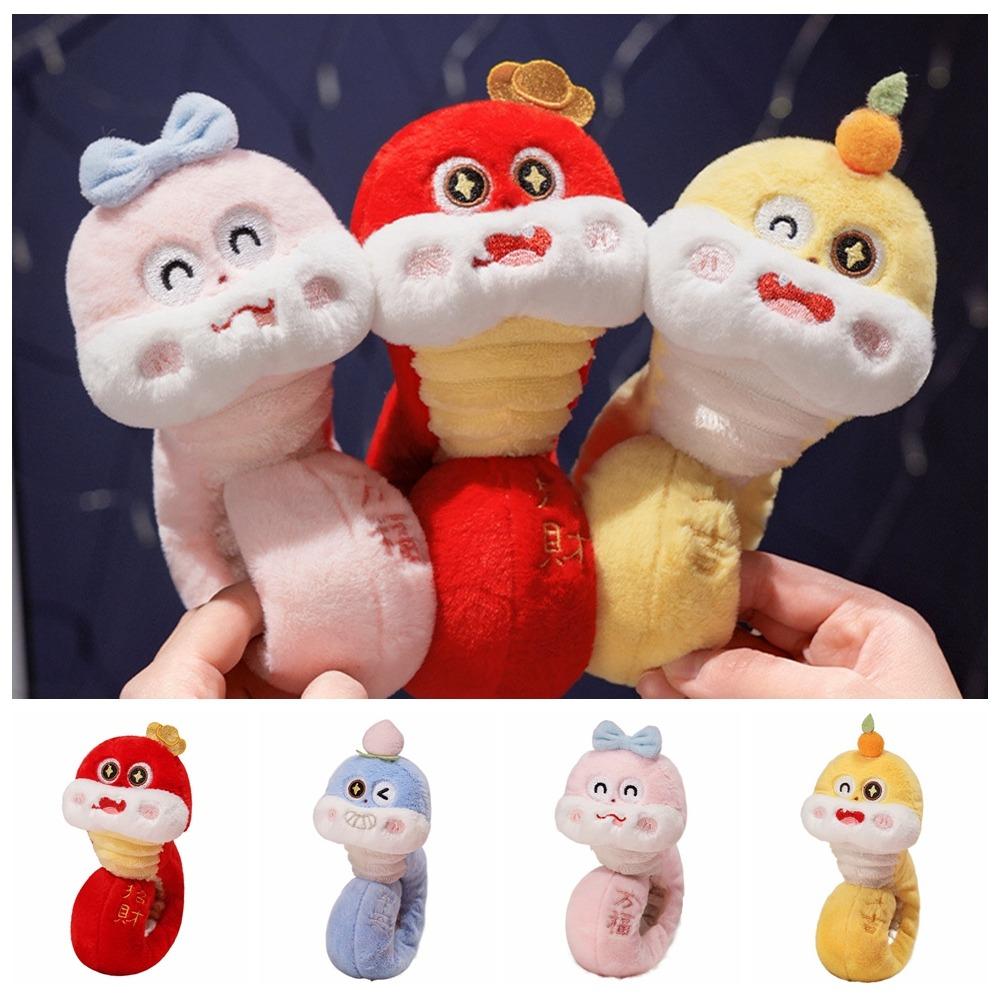Circle Toy Snake Slap Snap Doll Toy Wrist Style New Year Plush Hand Ring  Children