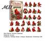 Bird Themed Hanging Ornaments Acrylic Christmas Advent Calendar Box with 24 Ornaments, Desktop Display Festive Countdown Decoration for Home