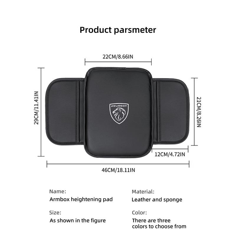 Car Armrest Mat Center Console Leather Protection Cushion For Peugeot 206 307 308 207 3008 208 407 508 2008 5008 301 406 408 607 tdf9